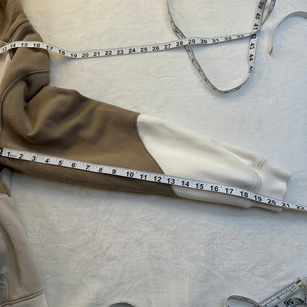 Alo Yoga Make Waves Hoodie Ivory Bone Gravel XS Womens / XXS Mens Sweatshirt EUC - Picture 7 of 16